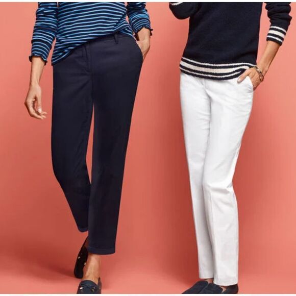 Talbots Black Cotton Stretch Relaxed Chinos Pants - Picture 1 of 6